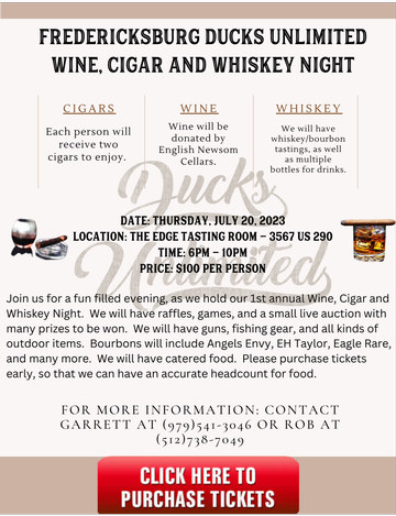 Event Fredericksburg Cigar, Whiskey and Wine Night