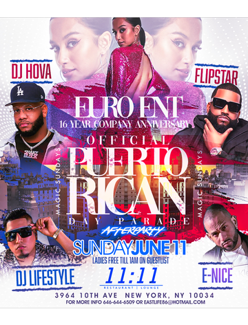 Event Magic Sundays Official Puerto Rican Day Parade After Party At 11:11 Lounge