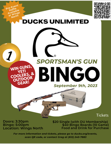 Event DU Sportsman's Gun Bingo at Wings North