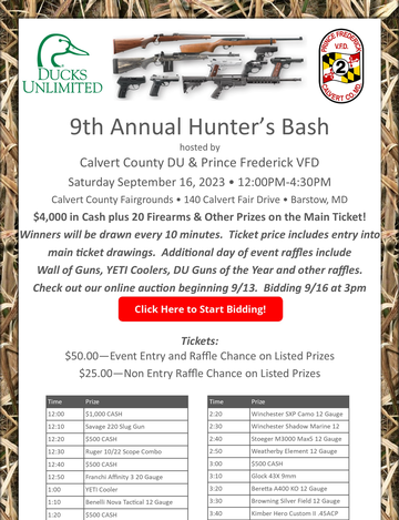 Event 9th Annual Calvert County DU & Prince Frederick VFD Gun Bash