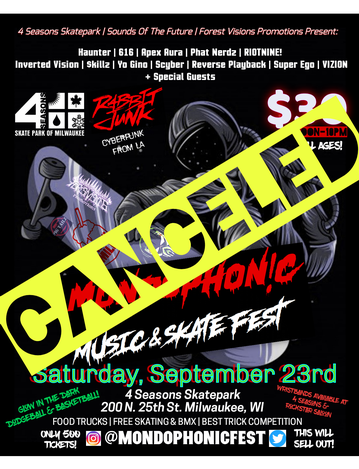 Event CANCELED Mondophon!c Music & Skate Fest CANCELED