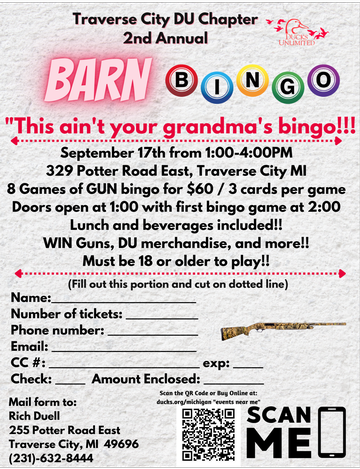 Event Traverse City Chapter 2nd Annual " Barn Bingo"