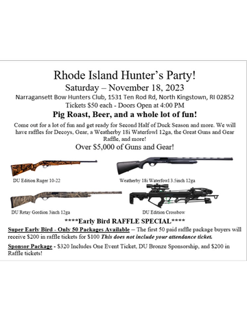 Event Rhode Island Hunter's  Party 