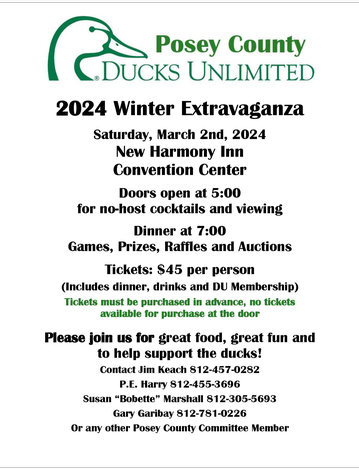 Event Posey County Ducks Unlimited Winter Extravaganza