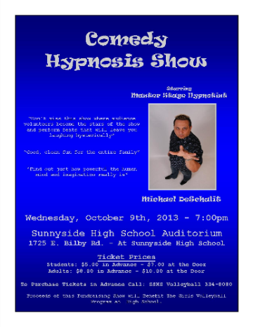 Event Comedy Hypnosis Show Fundraiser