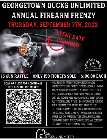 Event Georgetown Ducks Unlimited Annual Gun Bash - SOLD OUT-  September 7th!