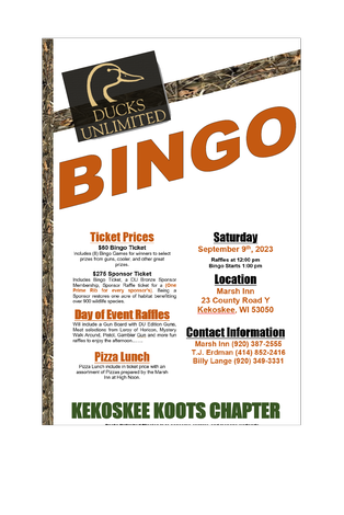 Event Kekoskee Koots Gun Bingo