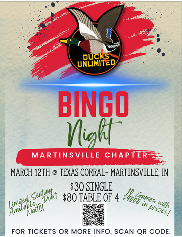 Event Martinsville Ducks Unlimited Bingo Night