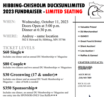 Event Hibbing-Chisholm Ducks Unlimited Banquet