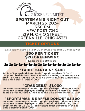 Event Darke County DU Sportsman's Night Out