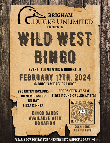 Event Brigham Wild West Bingo for "Boomsticks"