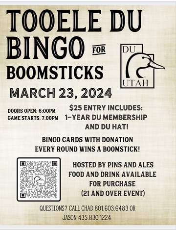 Event Tooele Bingo for Boomsticks