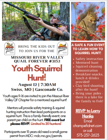 Event Mentored Youth Squirrel Hunt with the Missouri River Valley Chapter of QF