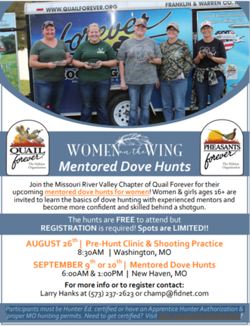 Event Women on the Wing Mentored Dove Hunt