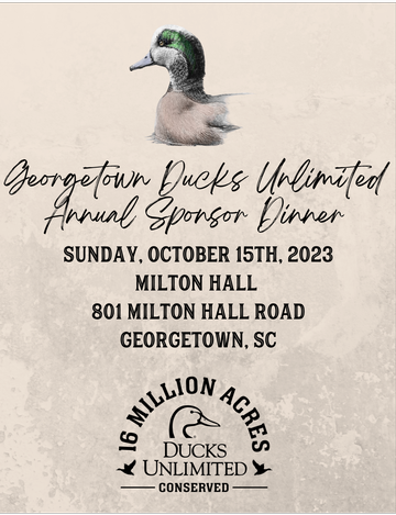 Event Georgetown Ducks Unlimited Annual Sponsor Dinner 2023