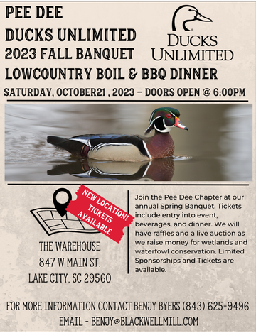 Event Pee Dee Ducks Unlimited Annual  Fall Banquet 