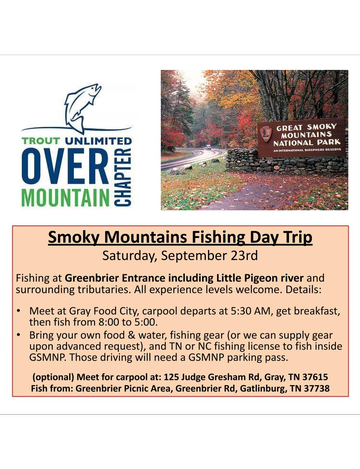 Event Smoky Mountains Fishing Day Trip
