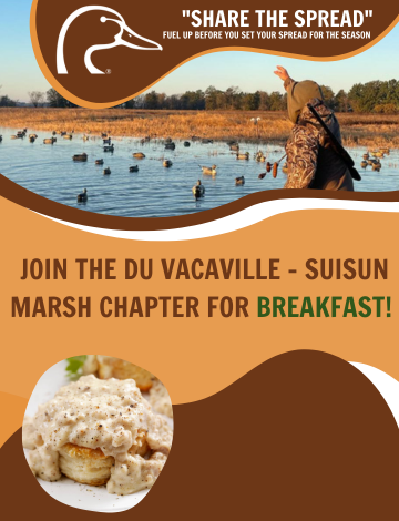 Event Vacaville - Suisun Marsh Ducks Unlimited "Share the Spread" Breakfast Fundraiser
