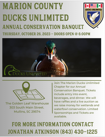 Event Marion County Ducks Unlimited Annual Fall Banquet - October 26th