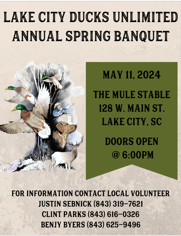 Event Lake City Ducks Unlimited Annual Spring Banquet - 2024