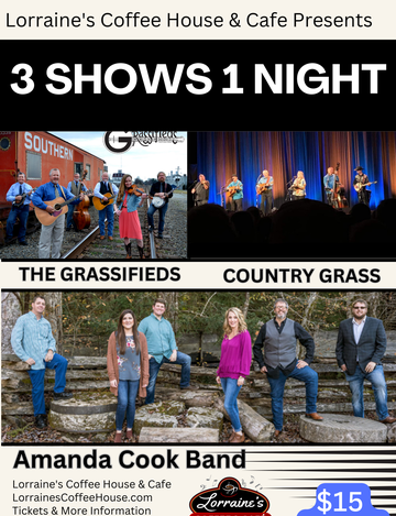 Event Country Grass, The Grassifieds,  & Amanda Cook Band, Bluegrass, $15 Cover