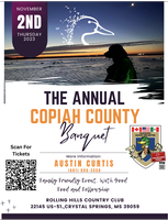 Copiah County Dinner: Crystal Springs: Thu, Nov 2, 2023