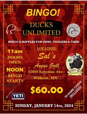 Event Forest Lake Area Bingo at Sal's Angus Grill! Free RSVP