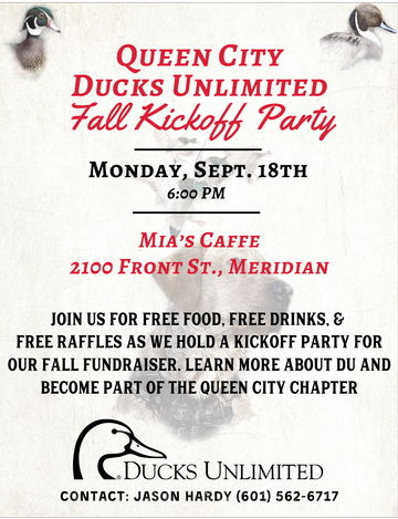 Event Queen City Ducks Unlimited Fall Kickoff Meeting