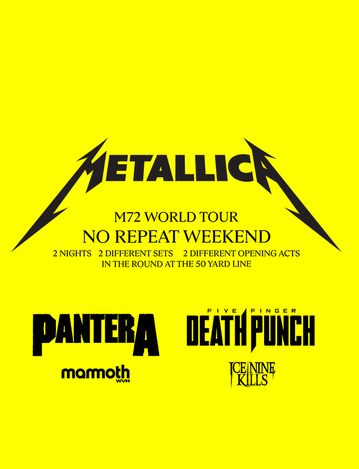 Event Raffle: Metallica @ Ford Field W/ 5 Finger Death Punch (Suite for 4 People)