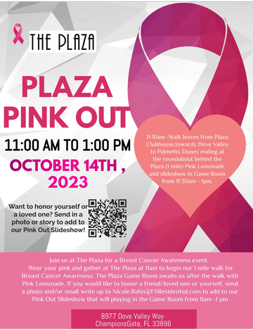 Event Plaza Pink Out! Breast Cancer Awareness Walk FREE!
