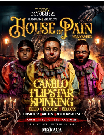 Event House of Pain Halloween 2023 DJ Camilo Live With DJ Spinking At Maraca NYC