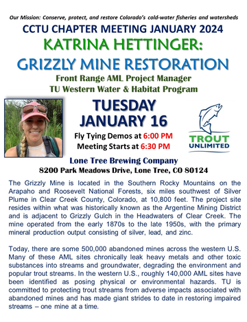 Event Katrina Hettinger - Grizzly Mine Restoration - Jan 2024 CCTU Meeting