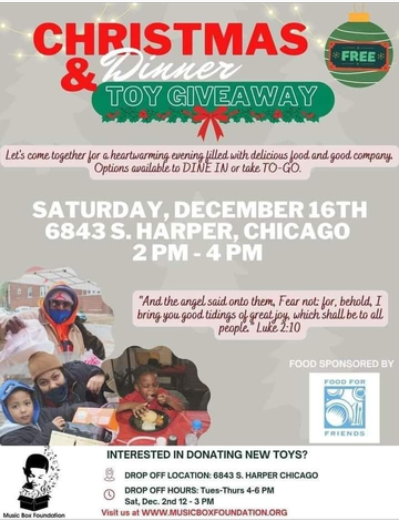 Event Music Box Foundation Christmas Dinner & Toy Giveaway