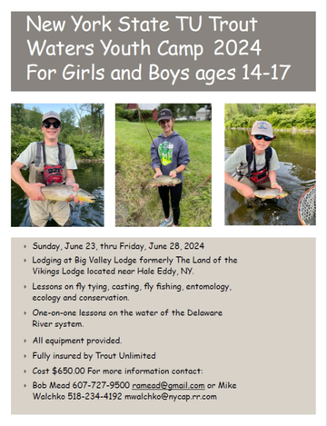 Event NY State TU Trout Waters Youth Camp 2024