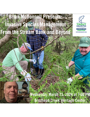 Event Public Meeting: Brian Mc Donnell Presents "Invasive Plant Species Management from the Streambank and Beyond"