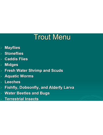Event What's on a Trout's Menu?