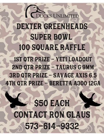 Event Dexter Greenheads Super Bowl Raffle