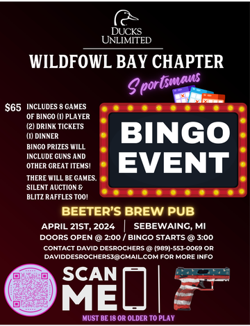Event Wildfowl Bay Chapter Sportsmans Bingo Event