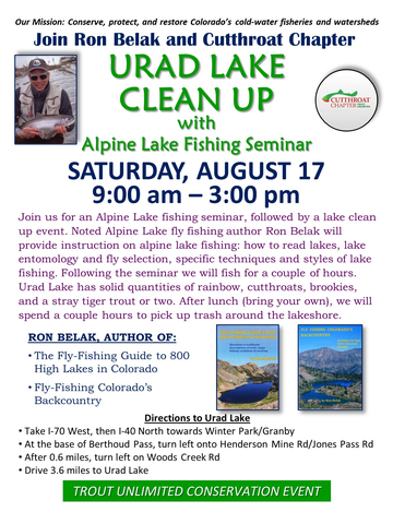 Event Urad Lake Clean Up and Alpine Lakes Fishing Seminar