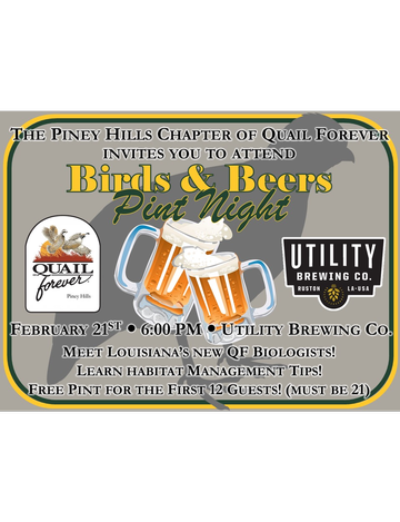 Event Pint Night with the Piney Hills Chapter of Quail Forever