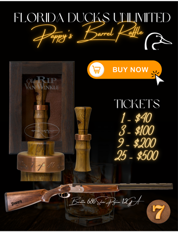 Event FLDU Pappy's Barrel Stave Duck Call & Gun 