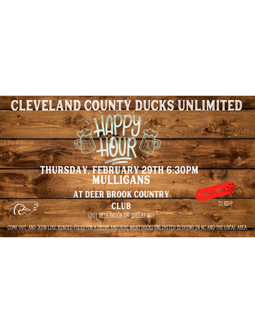 Event Cleveland County Ducks Unlimited Happy Hour