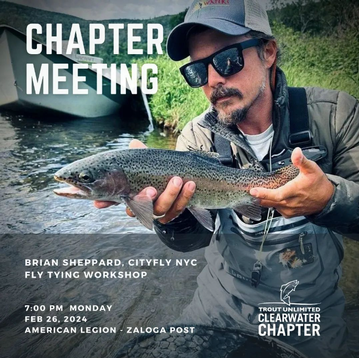 Event Clearwater TU Presents: Brian Sheppard of City Fly NYC for a Delaware River Tie-A-Long!