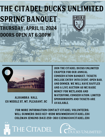 Event The Citadel Ducks Unlimited Spring Conservation Banquet 2024