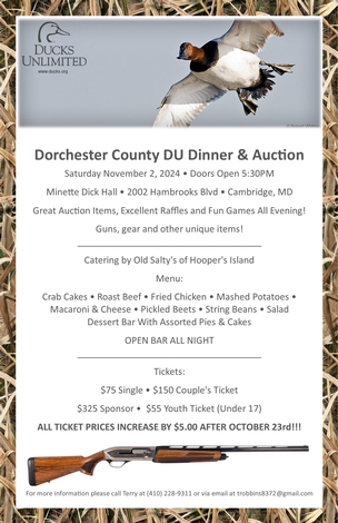 Event 53rd Annual Dorchester County DU Dinner & Auction