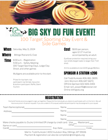 Event Billings Ducks Unlimited Sporting Clay Tournament