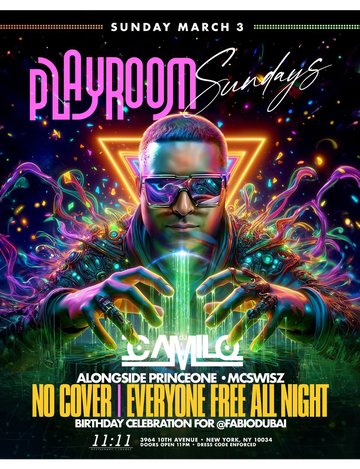 Event  Playroom Sundays DJ Camilo Live At 11:11 Lounge