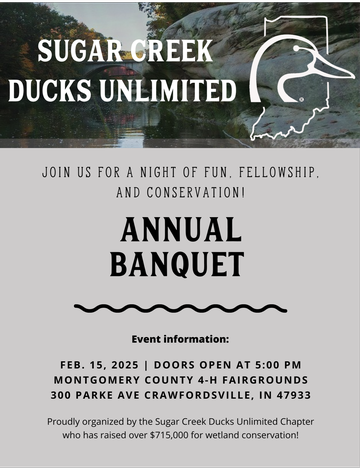 Event Sugar Creek (Crawfordsville) Ducks Unlimited Annual Banquet