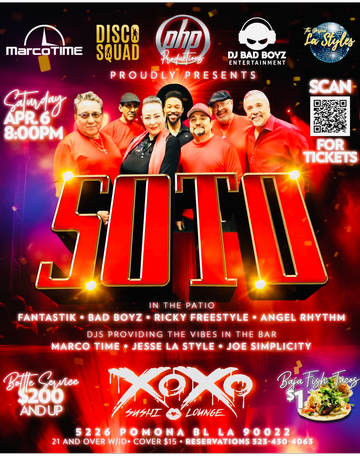 Event PHP PRODUCTIONS PRESENTS SOTO BAND