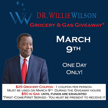 Event Dr. Willie Wilson Grocery and Gas Giveaway